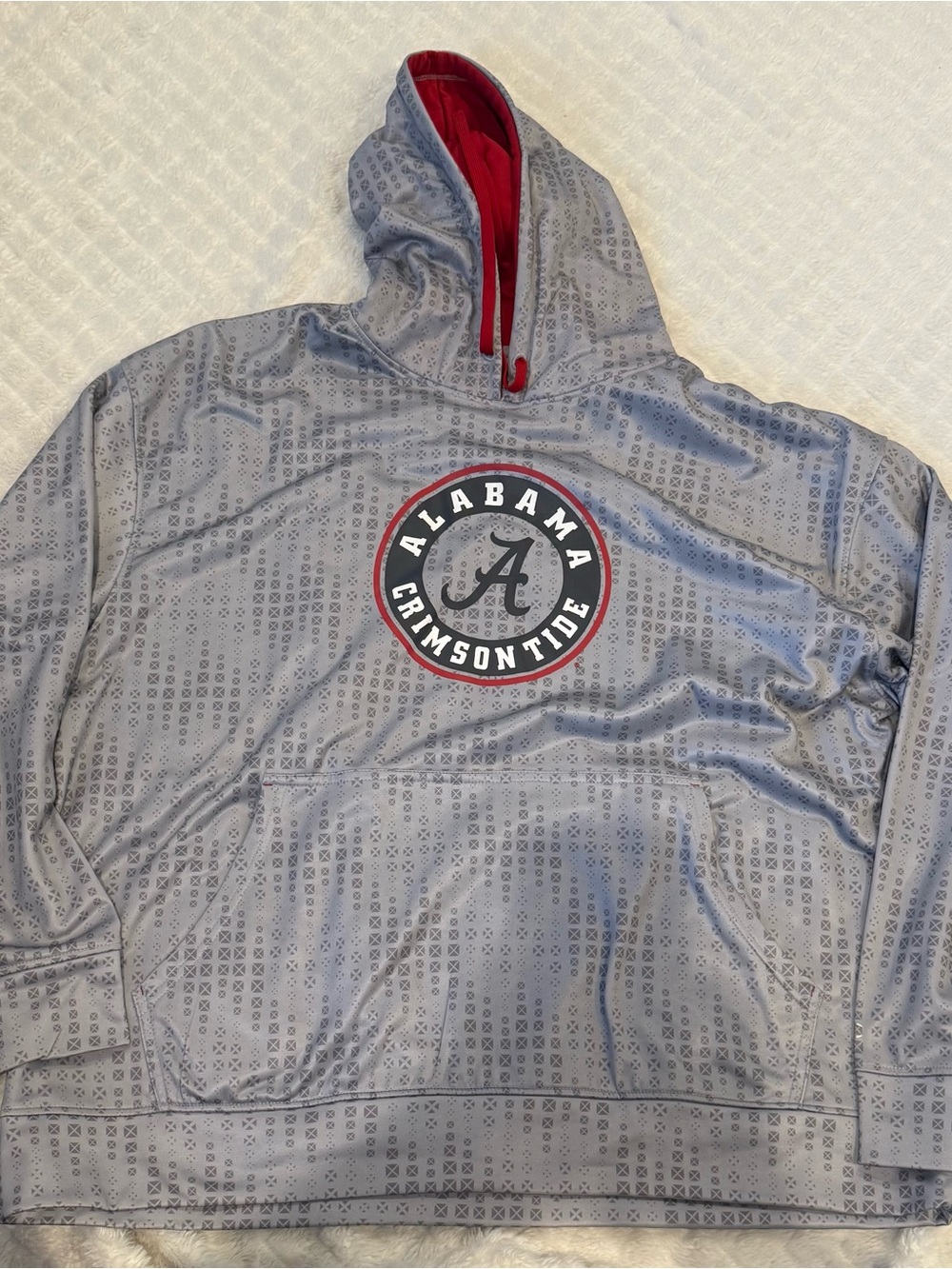 Alabama Champion Grey Hoodie with Red Trim - 2XL